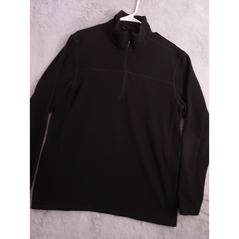Patagonia Sweater Mens Large Micro D 1/4 Zip Fleece Black Lightweight Pullover L